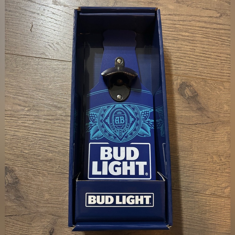 Bud Light Blue Wall-Mounted Bottle Opener